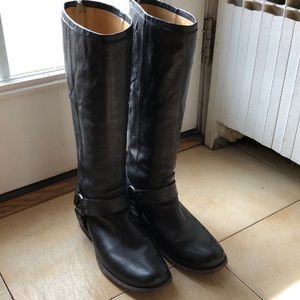 Frye Black Saddle Boots